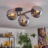 Gastor Plafonnier, Boule lumineuse Chrome, Fumé, 3 lumières