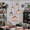 Koyoto Suspension, Boule lumineuse, Suspension grappe Ambre, Clair, Fumé, 5 lumières