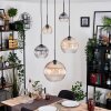 Koyoto Suspension, Boule lumineuse, Suspension grappe Ambre, Clair, Fumé, 5 lumières