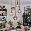 Ripoll Suspension, Boule lumineuse, Suspension grappe Ambre, Clair, Fumé, 5 lumières