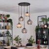 Ripoll Suspension, Boule lumineuse, Suspension grappe Ambre, Clair, Fumé, 5 lumières