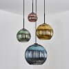 Koyoto Suspension, Boule lumineuse, Suspension grappe 35 cm Bleu, Or, Vert, Cuivré, 4 lumières