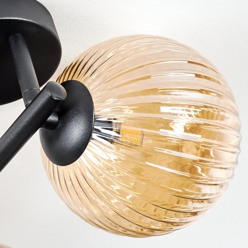 Chehalis Plafonnier, Boule lumineuse Ambre, 3 lumières