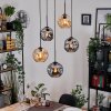 Ripoll Suspension, Boule lumineuse, Suspension grappe Ambre, Fumé, 5 lumières