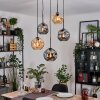 Ripoll Suspension, Boule lumineuse, Suspension grappe Ambre, Fumé, 5 lumières