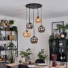 Ripoll Suspension, Boule lumineuse, Suspension grappe Ambre, Fumé, 5 lumières
