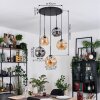 Ripoll Suspension, Boule lumineuse, Suspension grappe Ambre, Fumé, 5 lumières