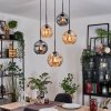 Ripoll Suspension, Boule lumineuse, Suspension grappe Ambre, Fumé, 5 lumières