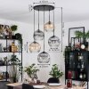 Ripoll Suspension, Boule lumineuse, Suspension grappe Ambre, Clair, Fumé, 5 lumières