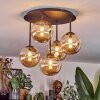 Chehalis Plafonnier, Boule lumineuse Ambre, 5 lumières