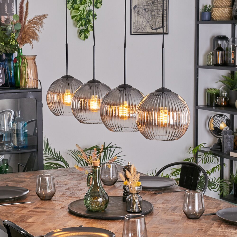 Koyoto Suspension, Boule lumineuse, Suspension Clair, Fumé, 4 lumières main product photo
