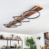 Pompu Plafonnier LED Bois foncé, Noir, 1 lumière