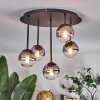 Chehalis Plafonnier, Boule lumineuse Clair, Fumé, 5 lumières