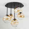 Chehalis Plafonnier, Boule lumineuse Ambre, Clair, 5 lumières