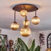 Chehalis Plafonnier, Boule lumineuse Ambre, 5 lumières