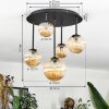 Chehalis Plafonnier, Boule lumineuse Ambre, 5 lumières