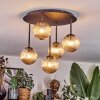 Chehalis Plafonnier, Boule lumineuse Ambre, 5 lumières