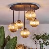Chehalis Plafonnier, Boule lumineuse Ambre, 5 lumières