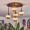 Chehalis Plafonnier, Boule lumineuse Ambre, 5 lumières