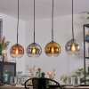 Koyoto Suspension, Boule lumineuse, Suspension Or, Clair, Cuivré, Fumé, 4 lumières