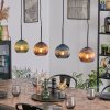 Koyoto Suspension, Boule lumineuse, Suspension Bleu, Vert, Cuivré, 4 lumières