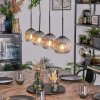 Ripoll Suspension, Boule lumineuse, Suspension Chrome, Clair, Fumé, 4 lumières
