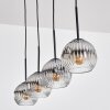 Ripoll Suspension, Boule lumineuse, Suspension Chrome, Clair, Fumé, 4 lumières