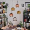 Koyoto Suspension, Boule lumineuse, Suspension grappe Chrome, Or, Clair, Cuivré, Fumé, 5 lumières