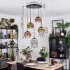Koyoto Suspension, Boule lumineuse, Suspension grappe Chrome, Or, Clair, Cuivré, Fumé, 5 lumières