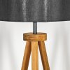 Soungou Lampadaire Bois foncé, Noir, 1 lumière