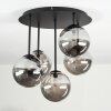 Chehalis Plafonnier, Boule lumineuse 45 cm Fumé, 5 lumières