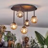 Chehalis Plafonnier, Boule lumineuse 39.5 cm Ambre, Fumé, 5 lumières