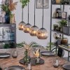 Ripoll Suspension, Boule lumineuse, Suspension Chrome, Fumé, 4 lumières