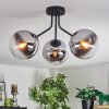 Gastor Plafonnier, Boule lumineuse Chrome, Clair, Fumé, 3 lumières