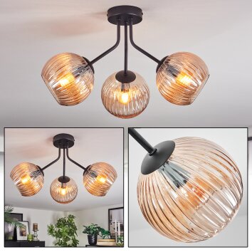 Koyoto Plafonnier, Boule lumineuse Ambre, 3 lumières Koyoto Plafonnier, Boule lumineuse Ambre, 3 lumières