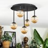 Chehalis Plafonnier, Boule lumineuse Ambre, 5 lumières