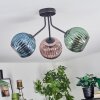 Koyoto Plafonnier, Boule lumineuse Bleu, Vert, Cuivré, 3 lumières