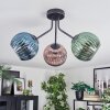 Koyoto Plafonnier, Boule lumineuse Bleu, Vert, Cuivré, 3 lumières
