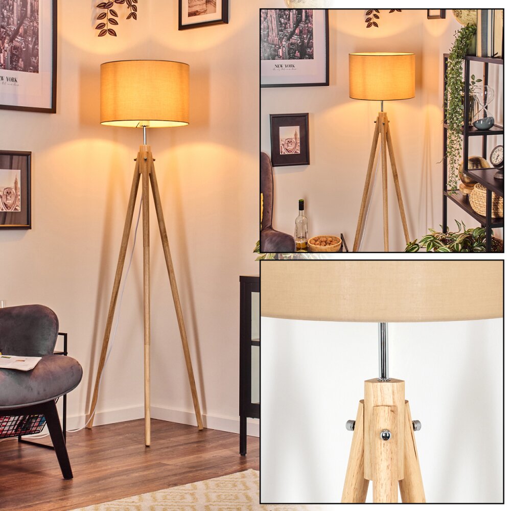 Soungou Lampadaire Chrome, Écru, 1 lumière main product photo
