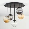 Chehalis Plafonnier, Boule lumineuse Ambre, Clair, Fumé, 5 lumières