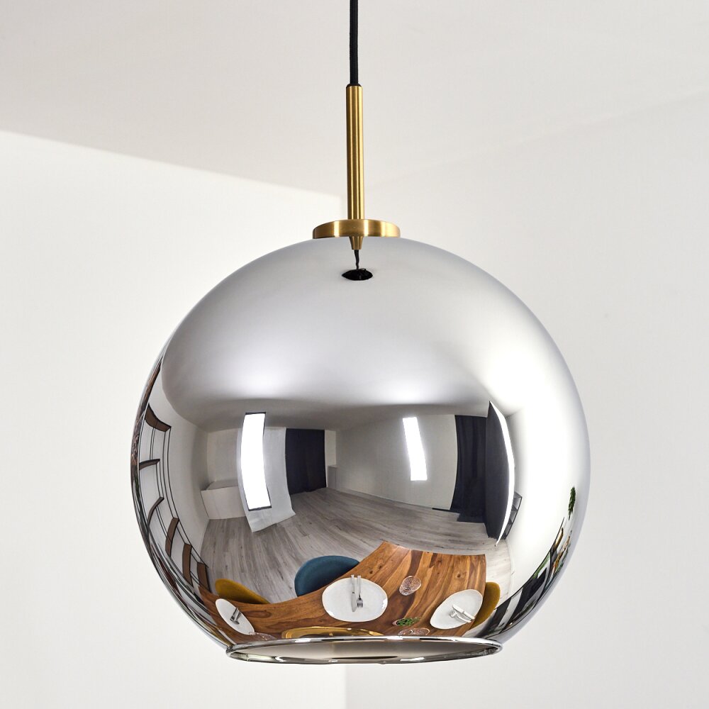 Koyoto Suspension, Boule lumineuse, Suspension Or, Noir, 1 lumière