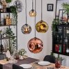 Ripoll Suspension, Boule lumineuse, Suspension grappe Ambre, Chrome, Or, Cuivré, Fumé, 4 lumières