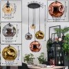 Ripoll Suspension, Boule lumineuse, Suspension grappe Ambre, Chrome, Or, Cuivré, Fumé, 4 lumières