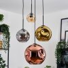 Ripoll Suspension, Boule lumineuse, Suspension grappe Ambre, Chrome, Or, Cuivré, Fumé, 4 lumières
