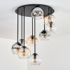 Koyoto Plafonnier, Boule lumineuse Ambre, Clair, Fumé, 9 lumières