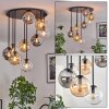 Gastor Plafonnier, Boule lumineuse Ambre, Clair, Fumé, 9 lumières