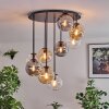 Gastor Plafonnier, Boule lumineuse Ambre, Clair, Fumé, 9 lumières