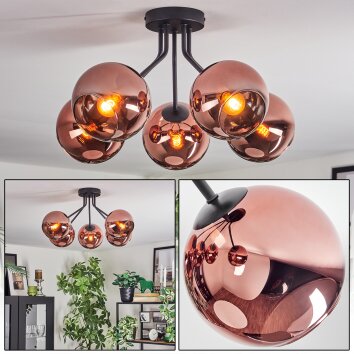 Koyoto Plafonnier, Boule lumineuse 52 cm Cuivré, 5 lumières Koyoto Plafonnier, Boule lumineuse 52 cm Cuivré, 5 lumières