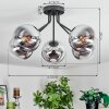 Gastor Plafonnier, Boule lumineuse 52 cm Chrome, Clair, Fumé, 5 lumières