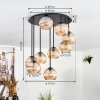 Koyoto Plafonnier, Boule lumineuse 57 cm Ambre, 9 lumières